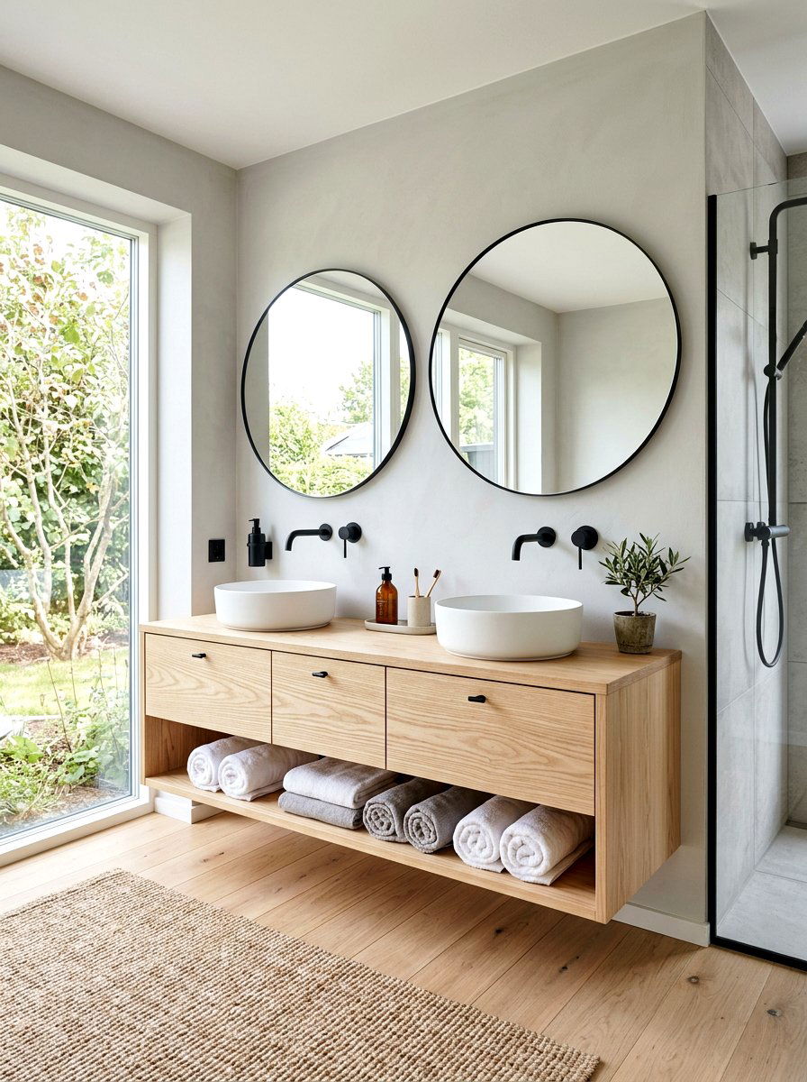 Scandinavian Wood Floating Vanity Bathroom - 30 floating vanity ideas