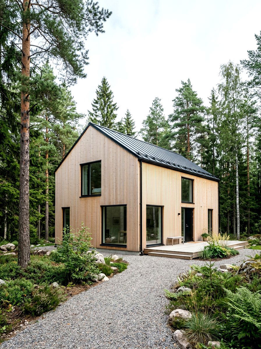 Scandinavian Wood House Design - 30 front facade makeover ideas aesthetic
