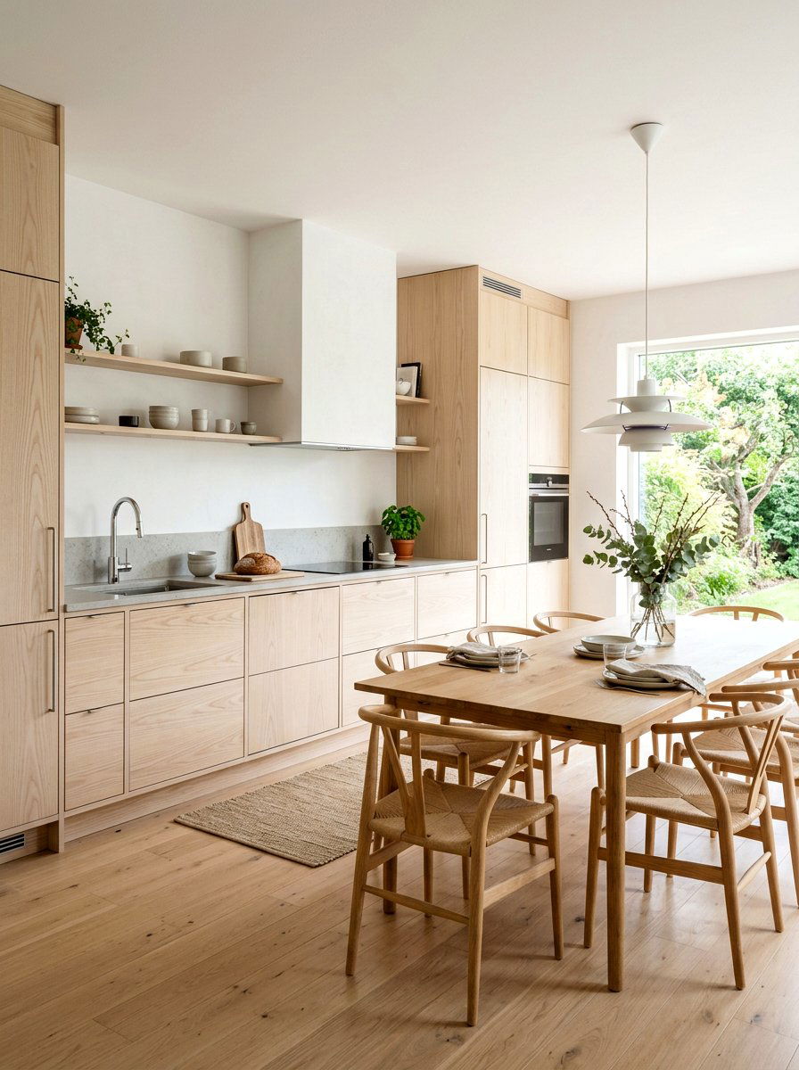 Scandinavian Wood Kitchen Cabinets - 30 warm wood kitchen cabinets ideas