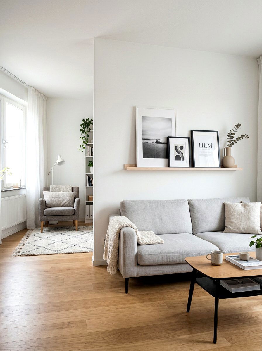Scandinavian Wood Picture Ledge - 30 picture ledge ideas
