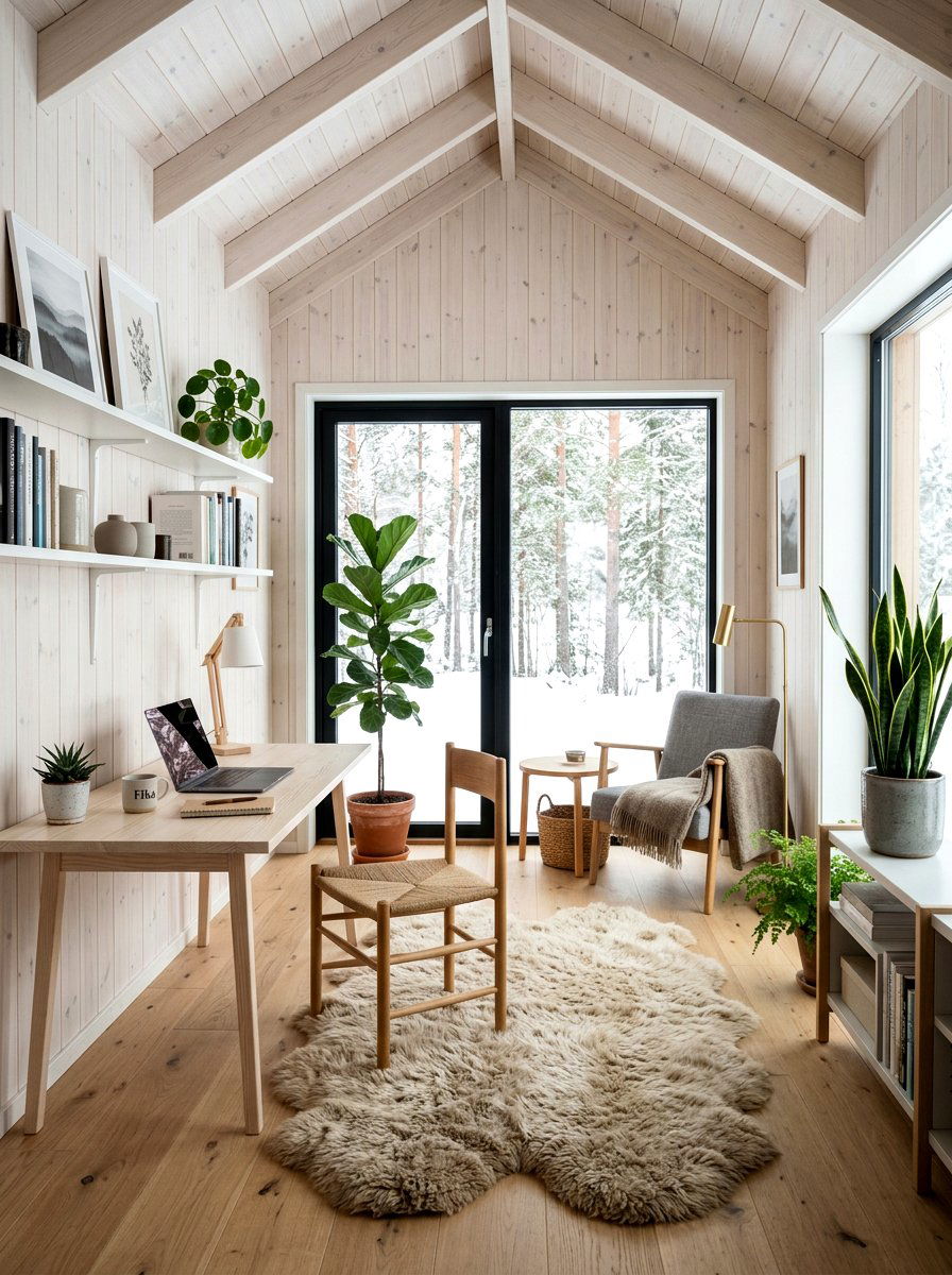 Scandinavian Wood Study - 30 private study room ideas