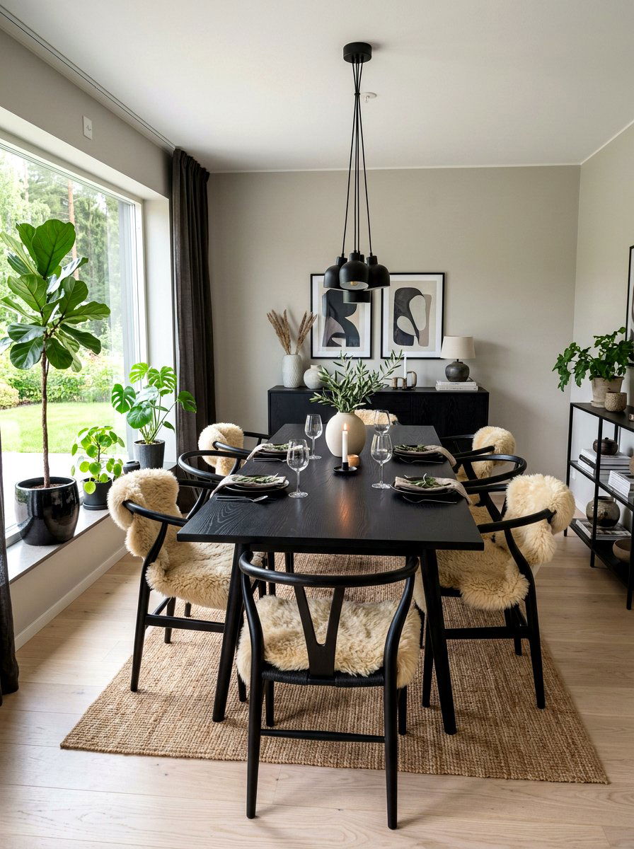 Scandinavian black dining room - 30 black dining room ideas