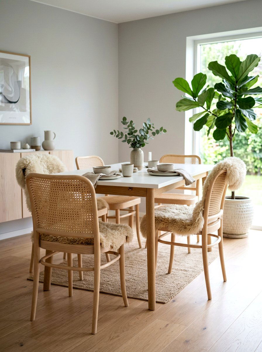 Scandinavian cane dining chairs - 30 cane dining chair ideas