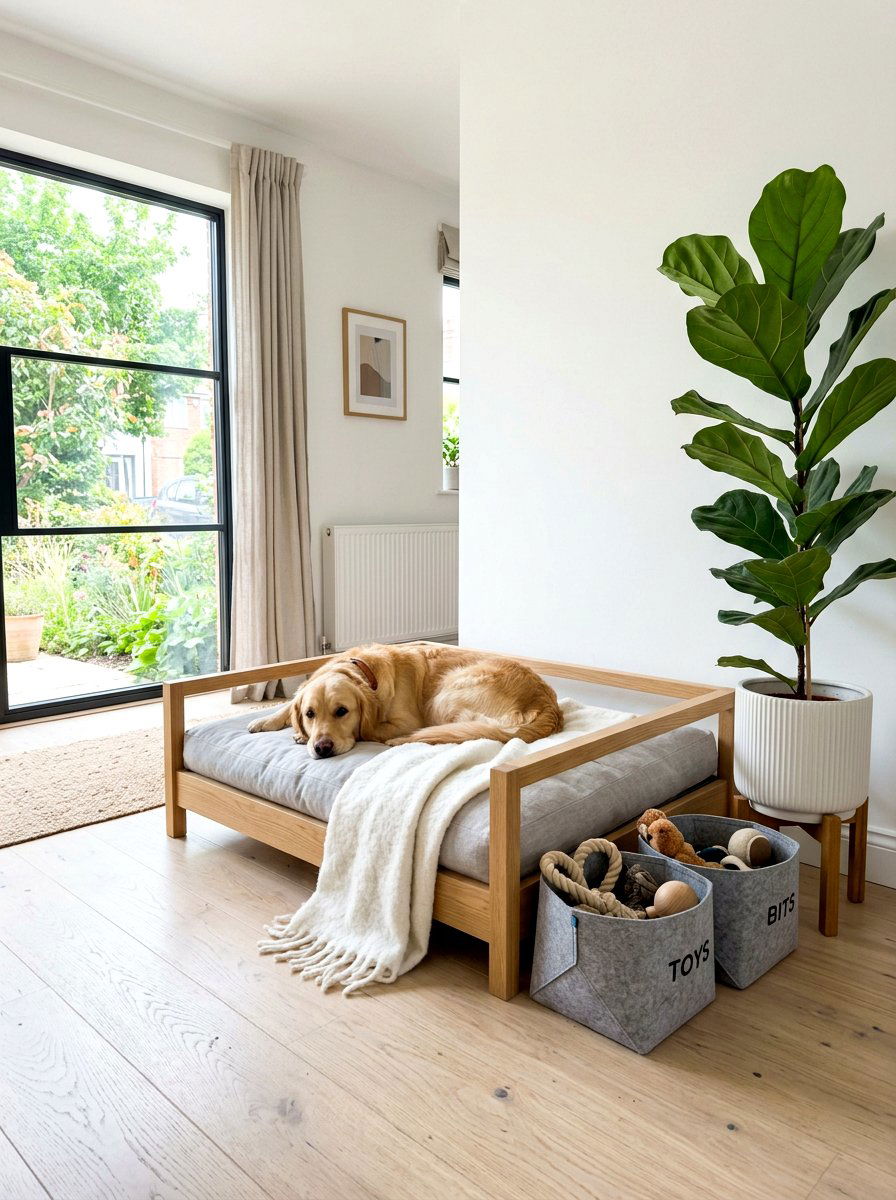 Scandinavian dog living space - 30 Pinterest dog room ideas