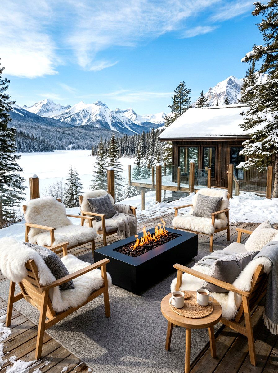 Scandinavian gas fire pit - 30 gas fire lounge patio ideas