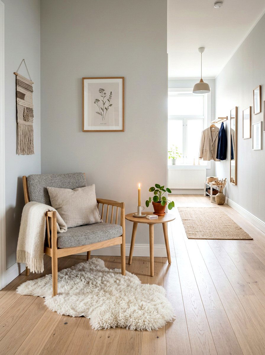 Scandinavian hallway nook - 30 hallway reading nook ideas