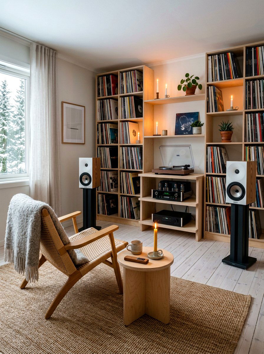 Scandinavian hi fi room - 30 record listening room ideas