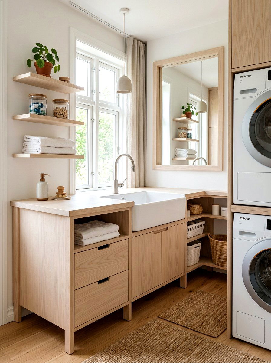 Scandinavian laundry sink cabinet - 30 utility sink cabinet ideas