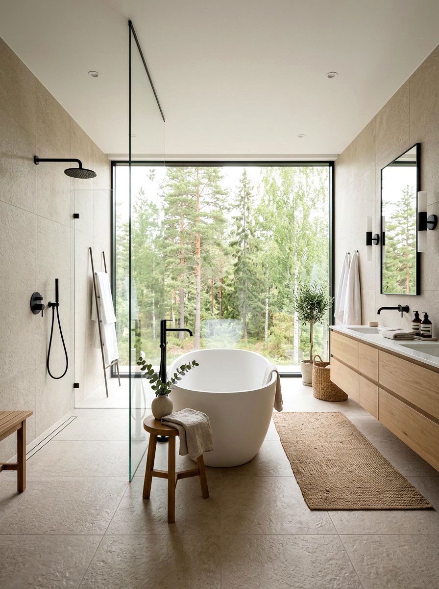 Scandinavian master bathroom - 30 Scandinavian bathroom ideas