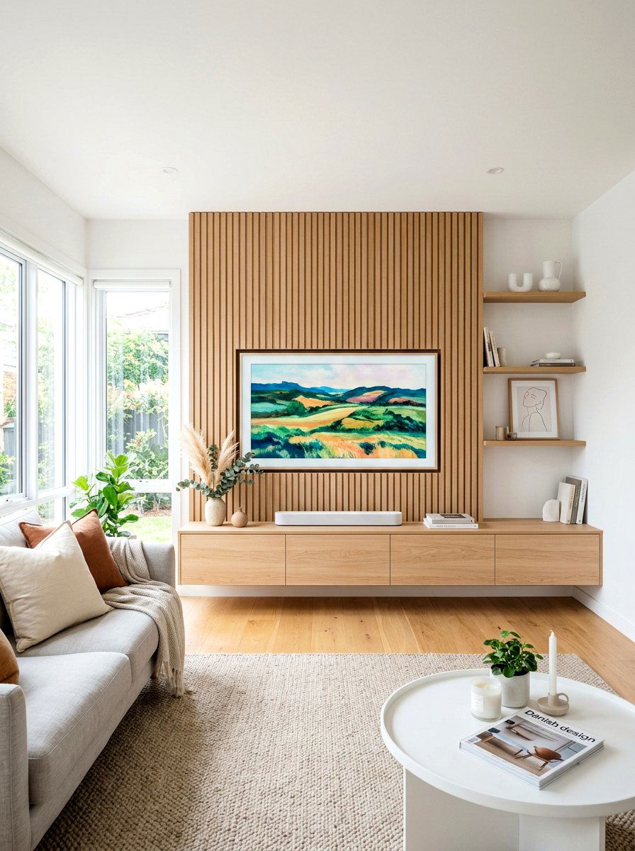 Scandinavian media wall style - 30 media wall ideas