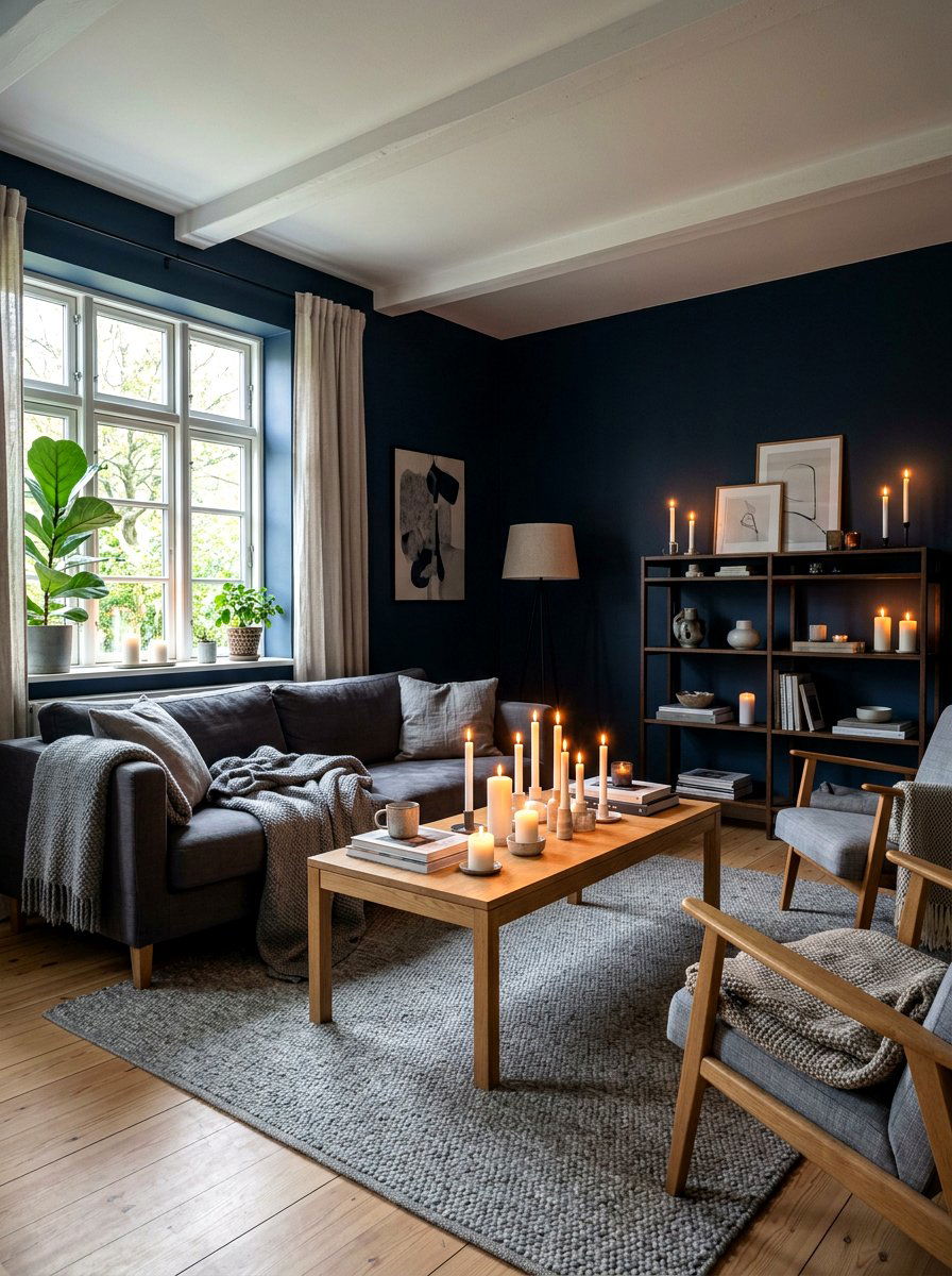Scandinavian moody living room - 30 moody fall living room ideas