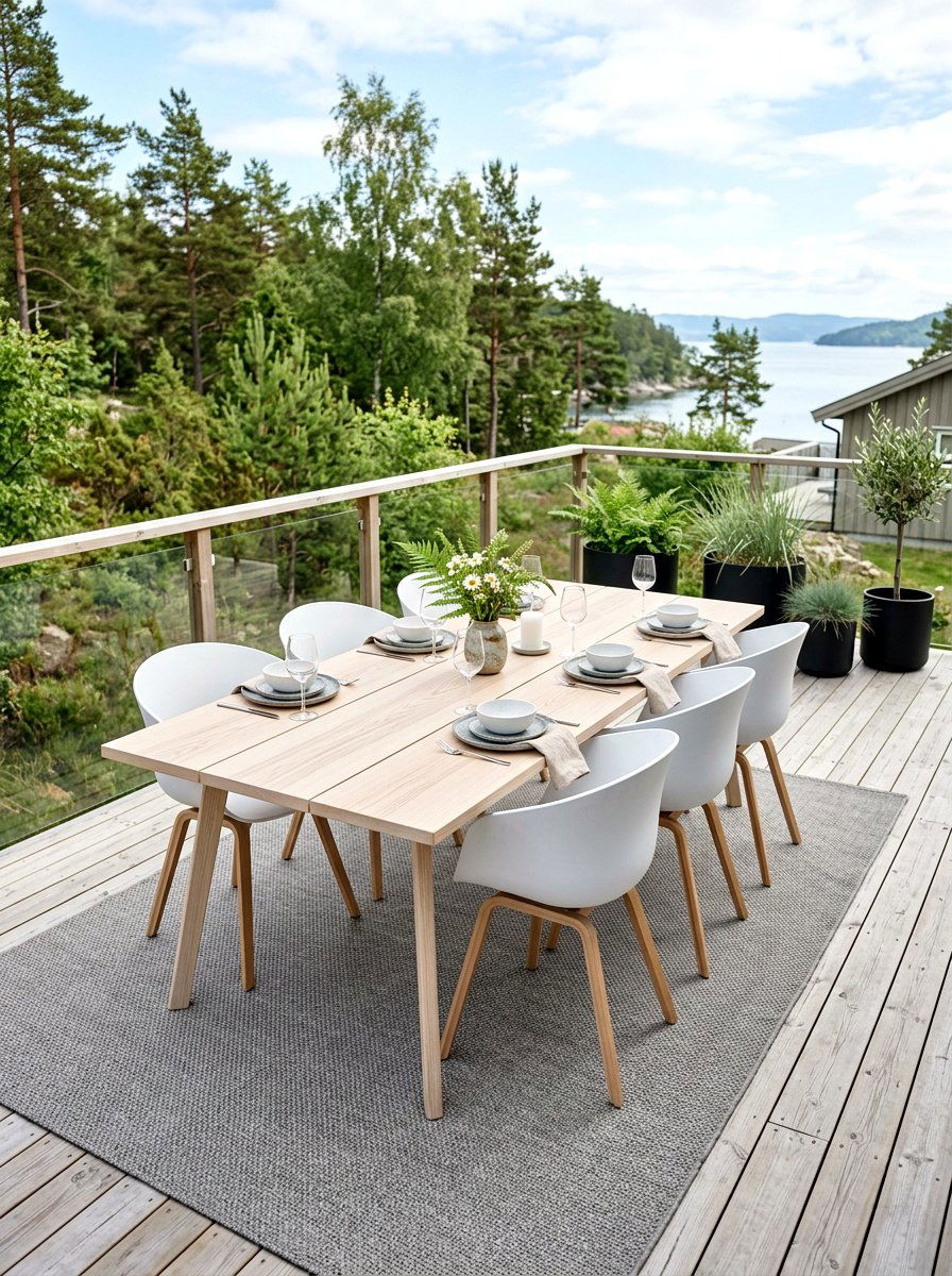 Scandinavian outdoor dining area - 30 patio breakfast area ideas