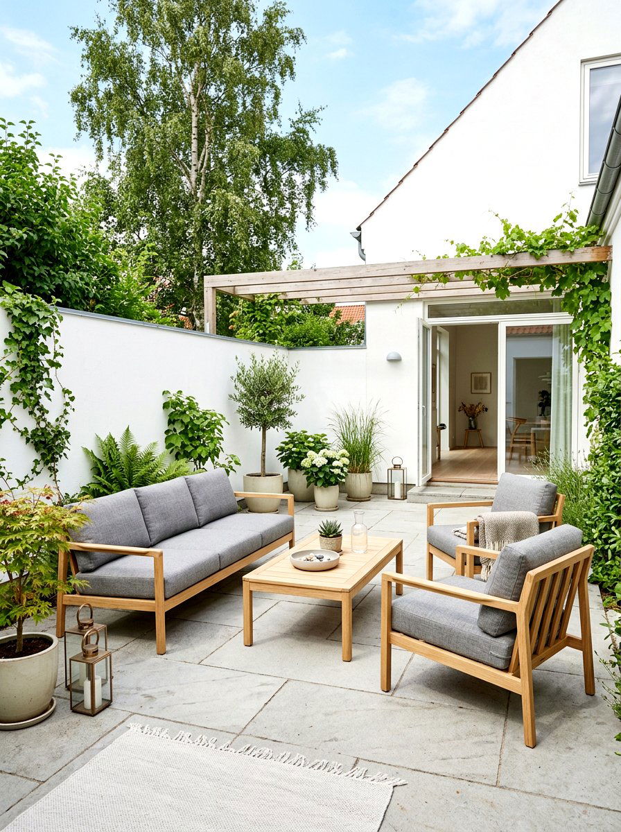 Scandinavian outdoor furniture - 30 small courtyard seating ideas