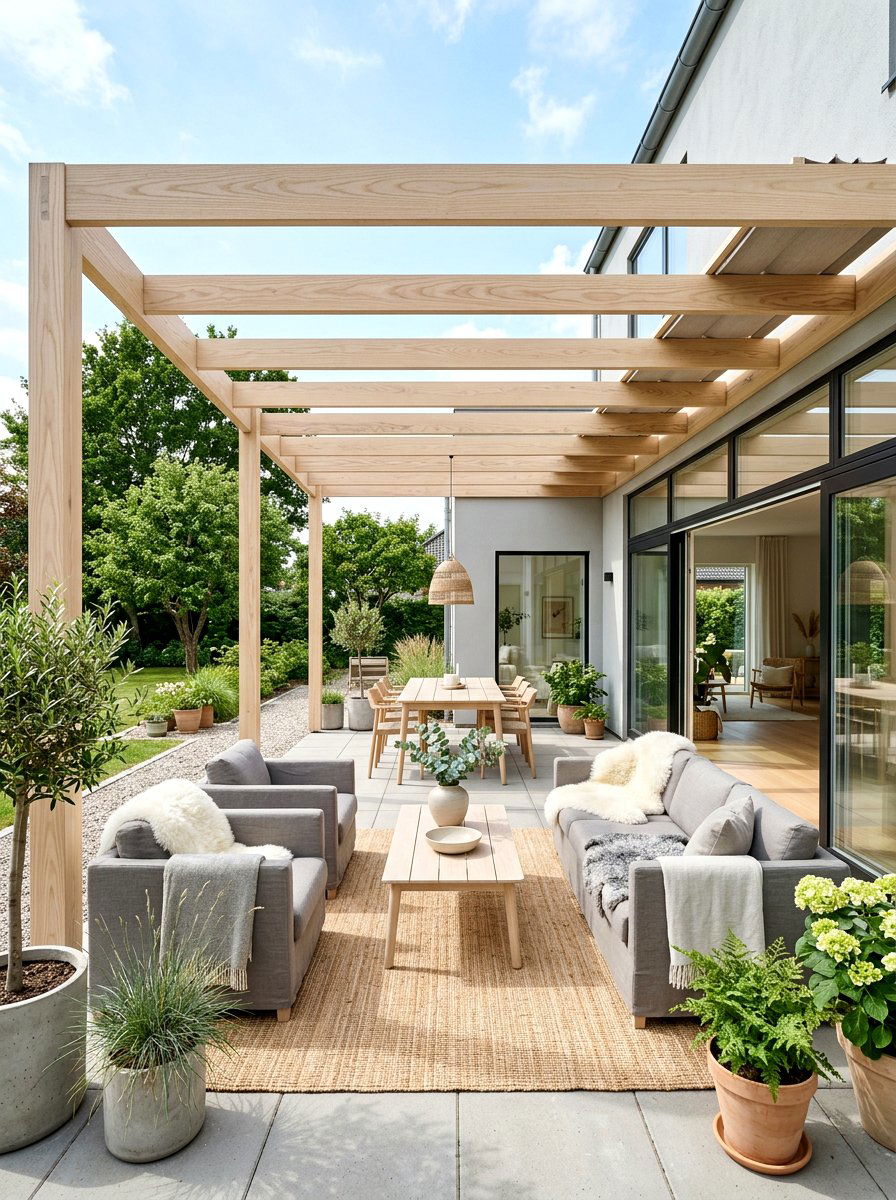 Scandinavian pergola - 30 patio pergola ideas