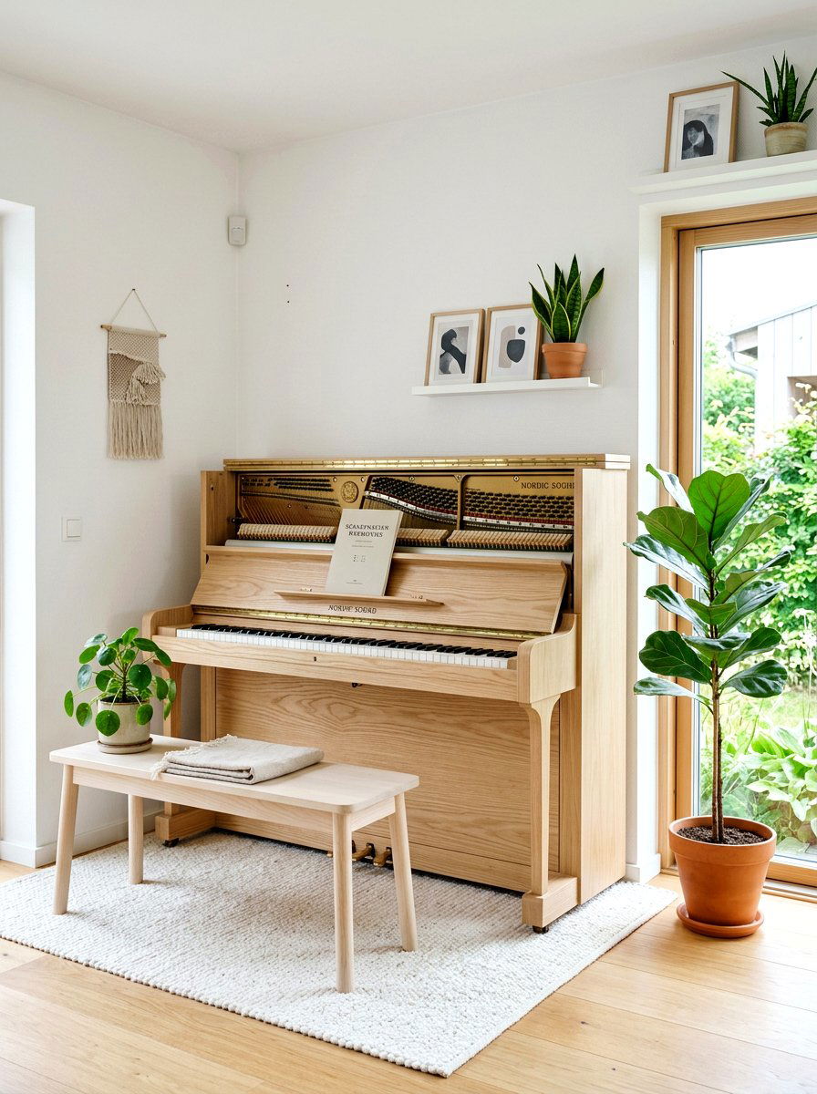 Scandinavian piano interior - 30 piano living room ideas