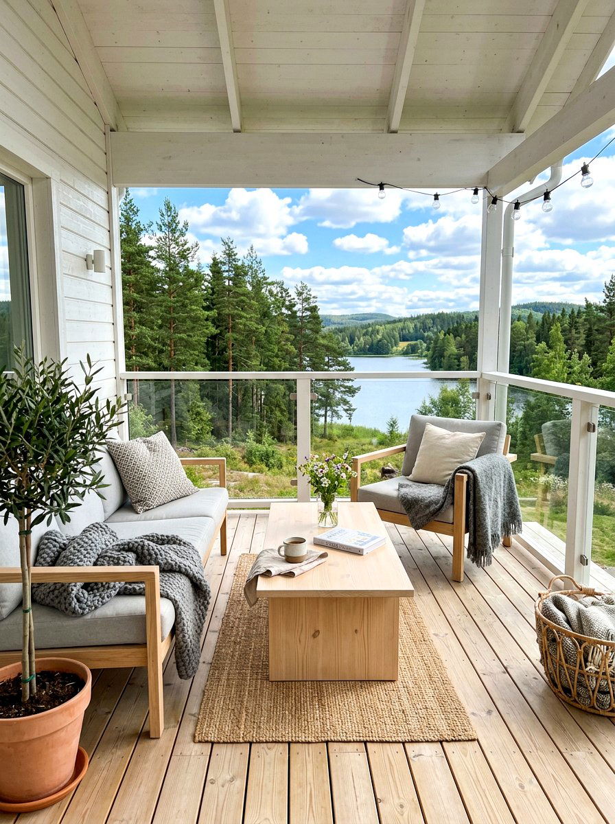 Scandinavian porch furniture - 30 porch coffee table ideas
