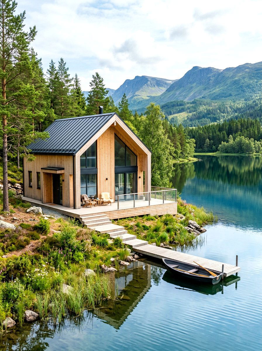 Scandinavian style cabin - 30 cabin exterior ideas