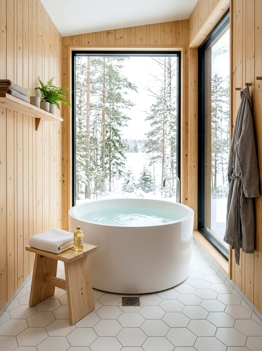 Scandinavian style cold plunge - 30 cold plunge room ideas