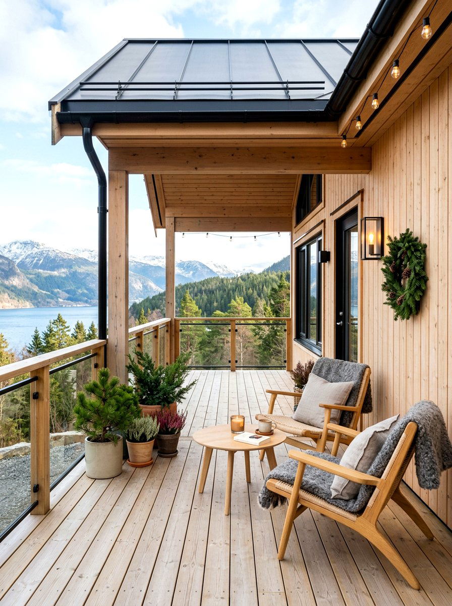 Scandinavian style porch - 30 seasonal front porch ideas