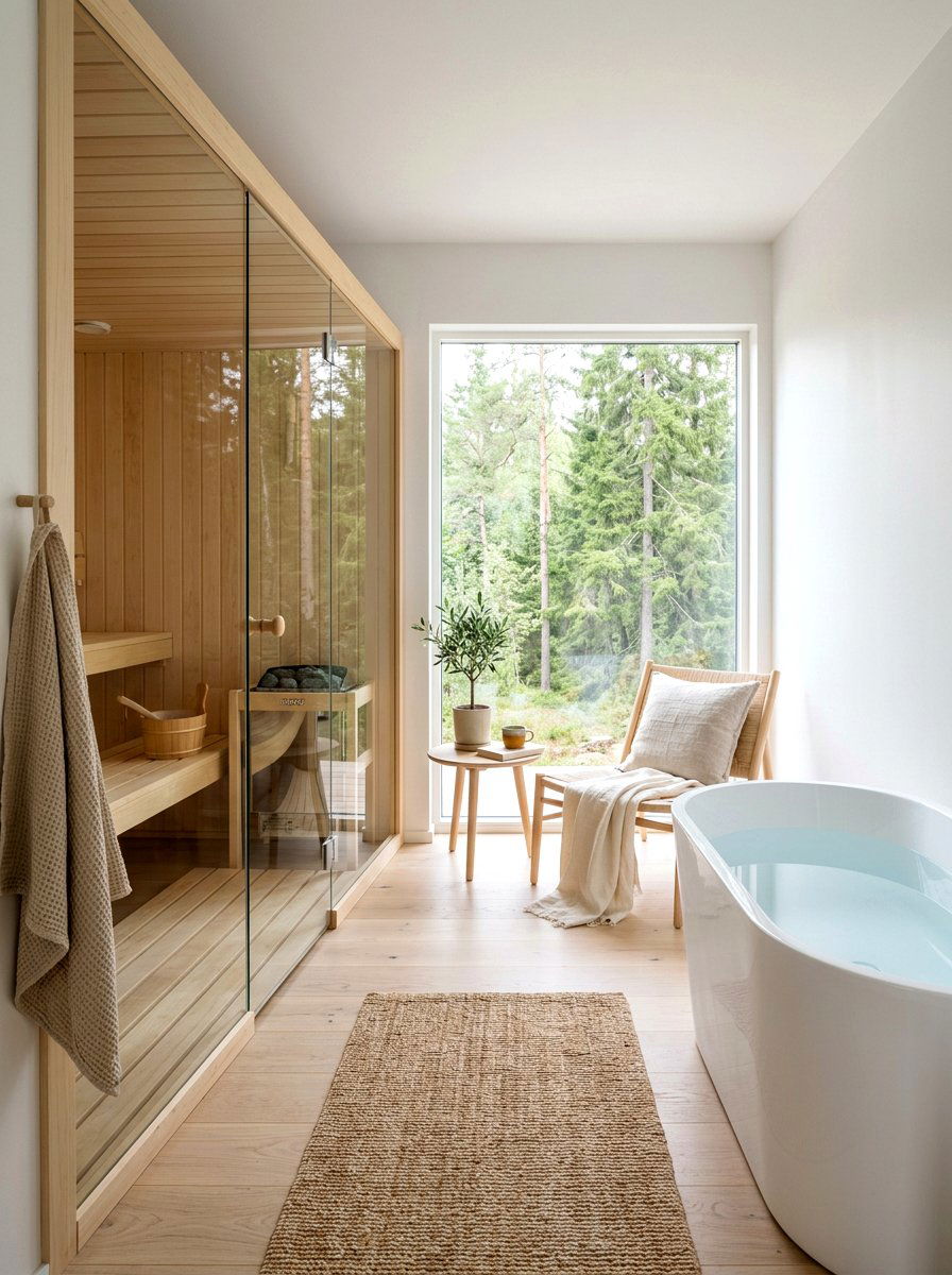 Scandinavian style wellness room - 30 contrast therapy room ideas