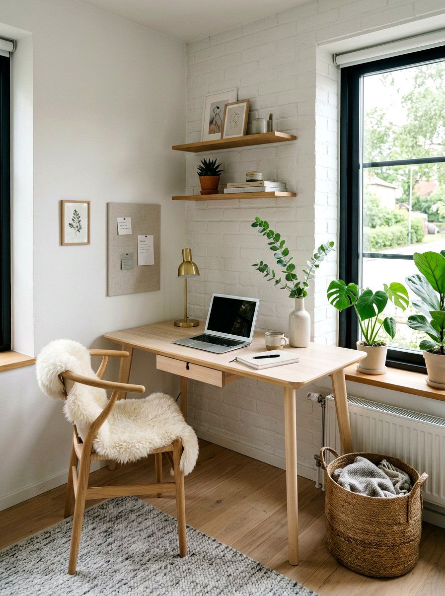 Scandinavian style workspace - 30 study nook ideas