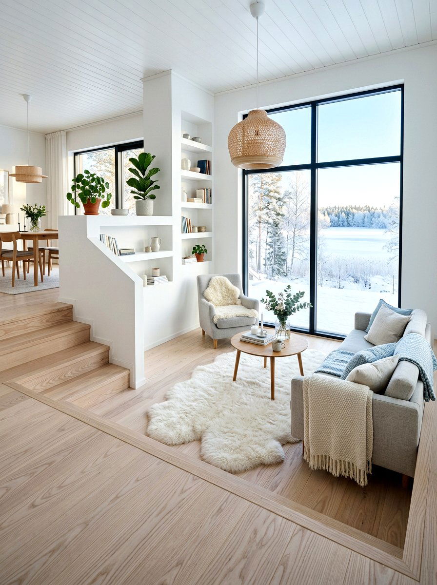 Scandinavian sunken living room - 30 sunken conversation pit ideas