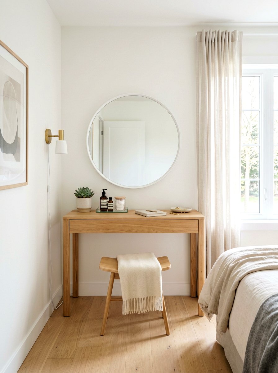 Scandinavian vanity desk - 30 bedroom vanity corner ideas