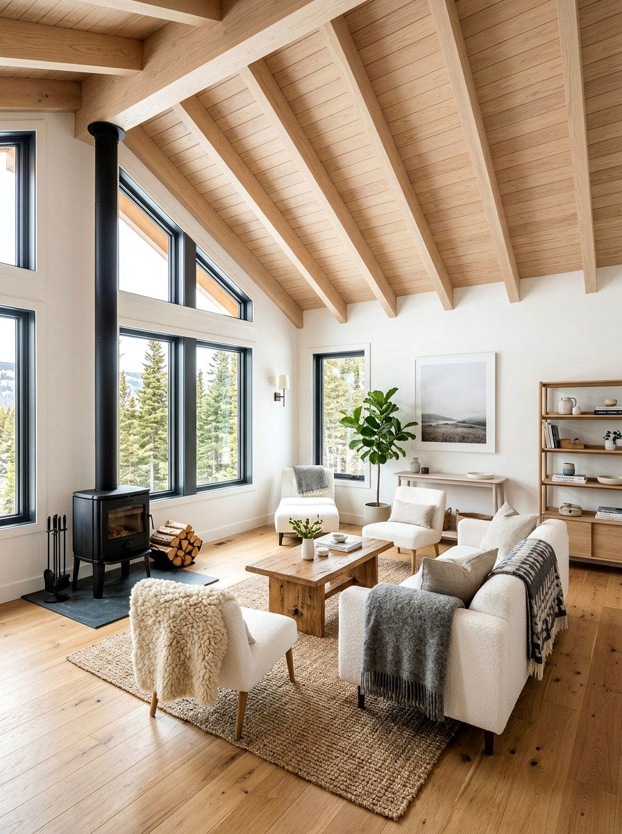 Scandinavian vaulted living room - 30 vaulted living room ideas
