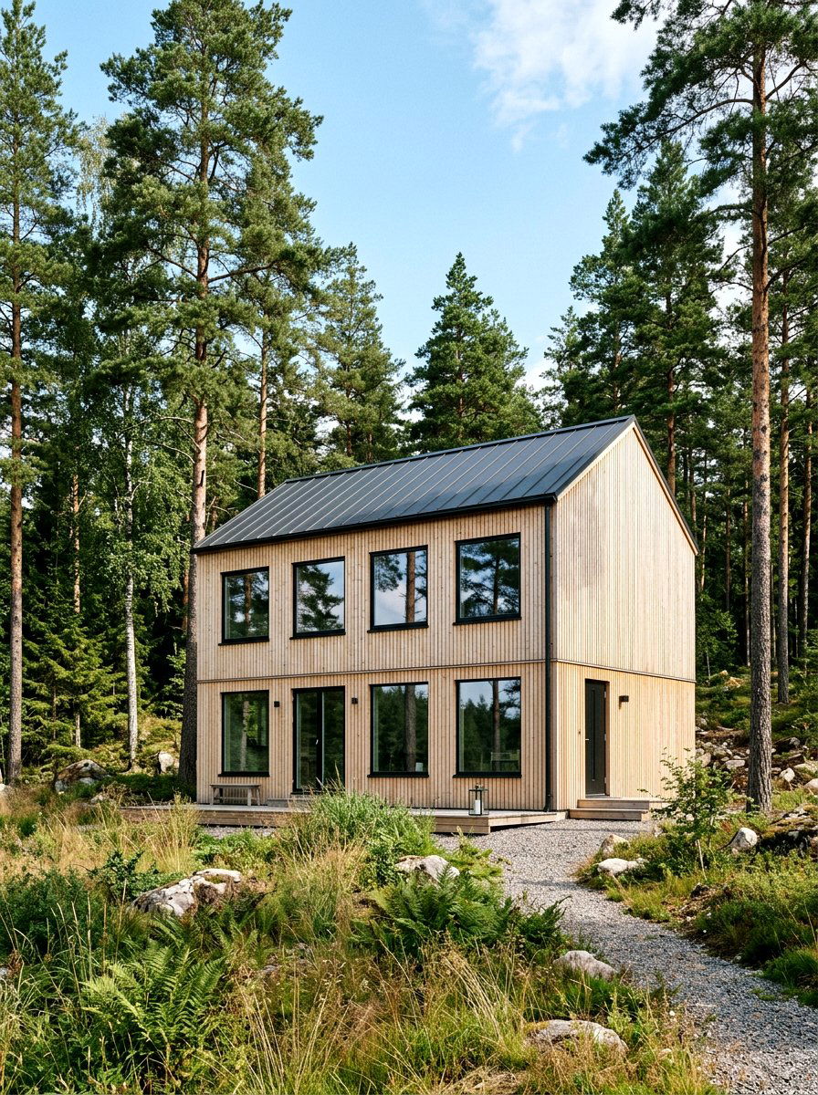Scandinavian wood house exterior - 30 two story house exterior ideas