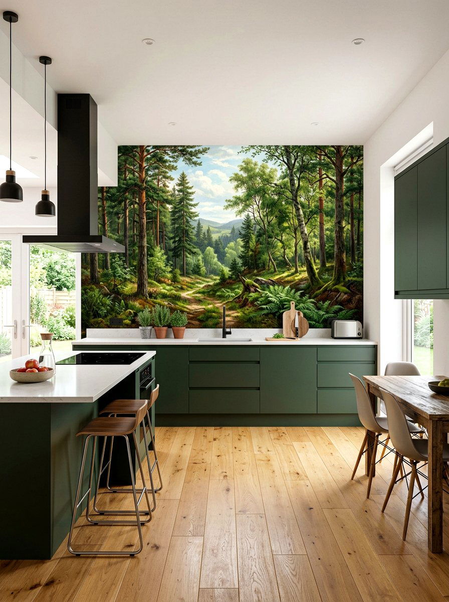 Scenic Wall Mural - 30 kitchen wall decor ideas