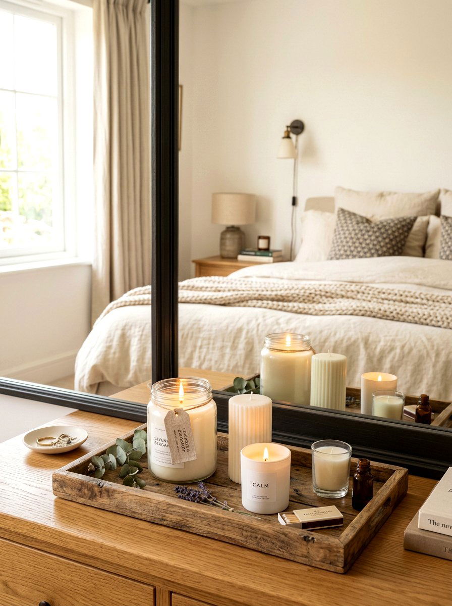 Scented Candle Arrangement - 30 sleep sanctuary bedroom ideas