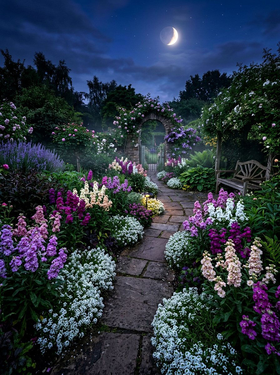 Scented Evening Moonlight Garden - 30 moonlight garden ideas