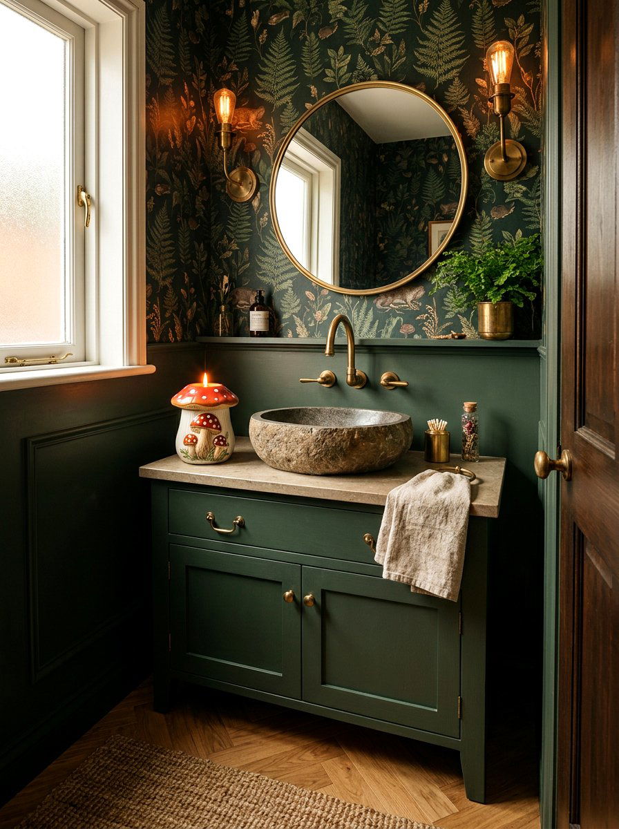 Scented Forest Candle - 30 mushroom powder room ideas