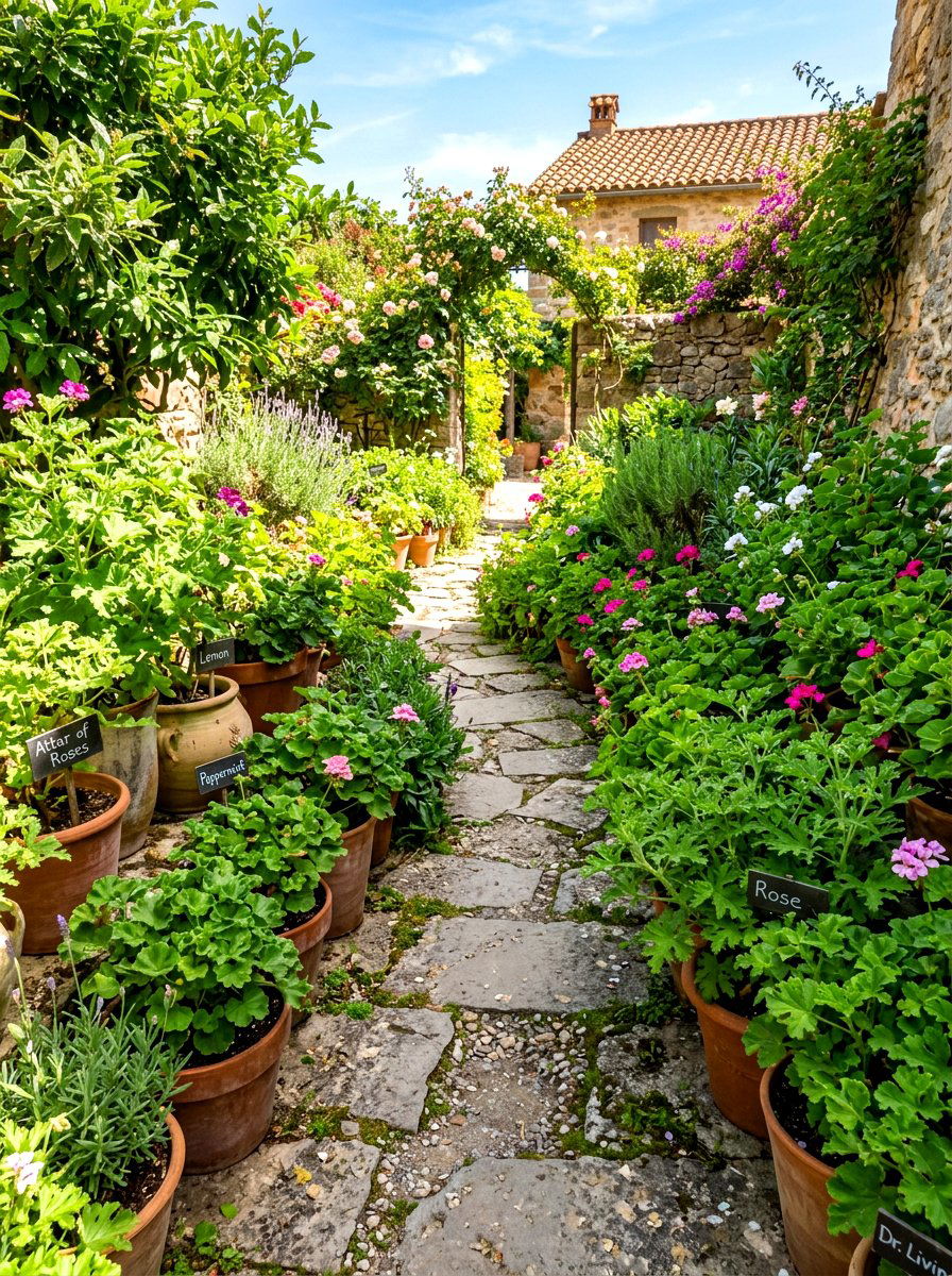Scented Geranium Walkway - 30 fragrant pathway ideas