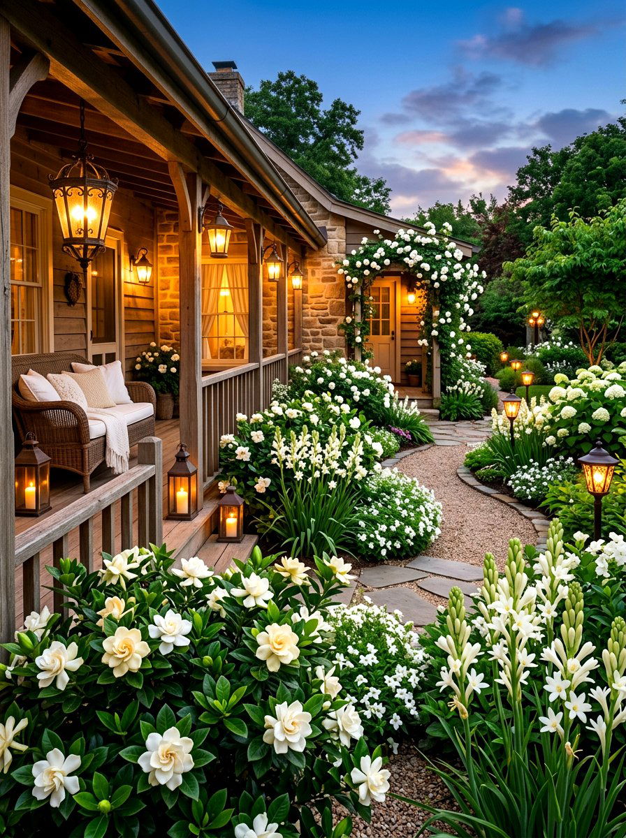 Scented White Garden - 30 white flower garden ideas