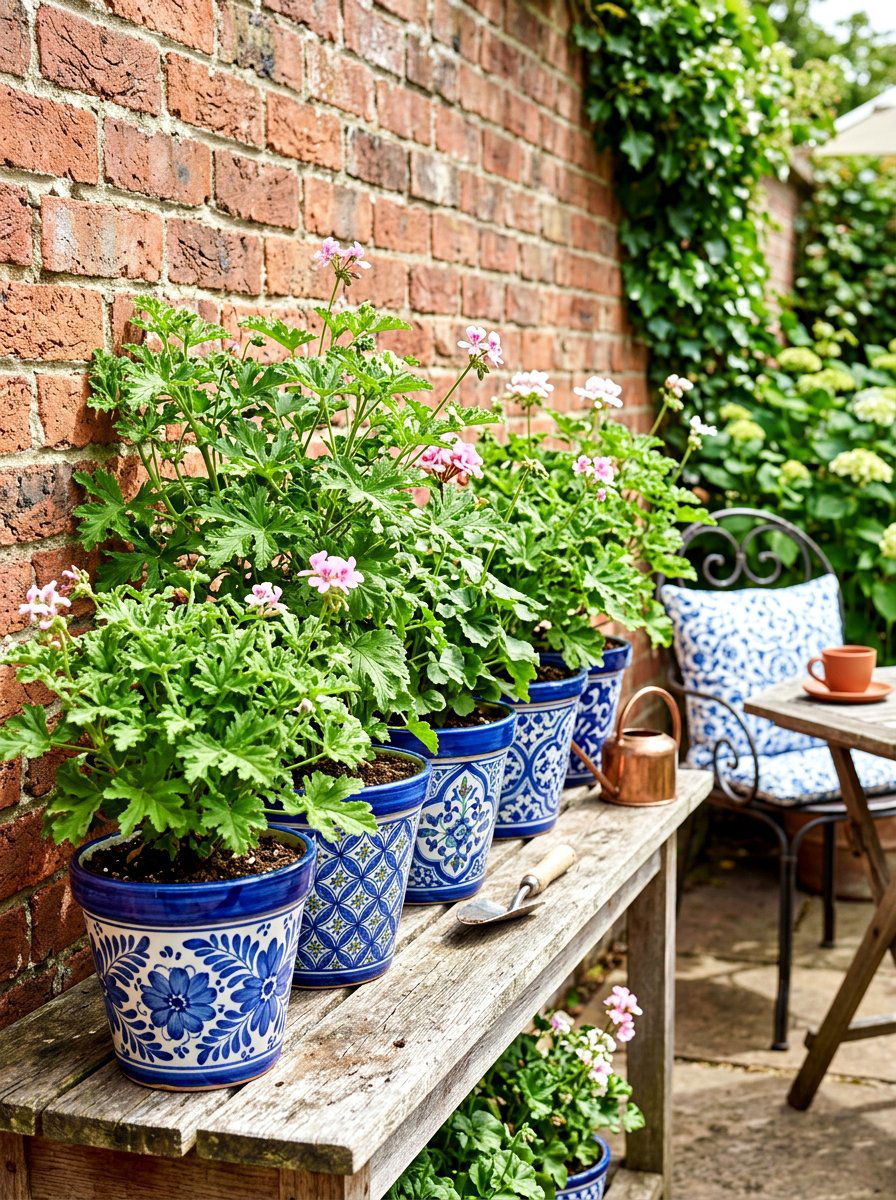 Scented geranium pots - 30 fragrance garden backyard ideas
