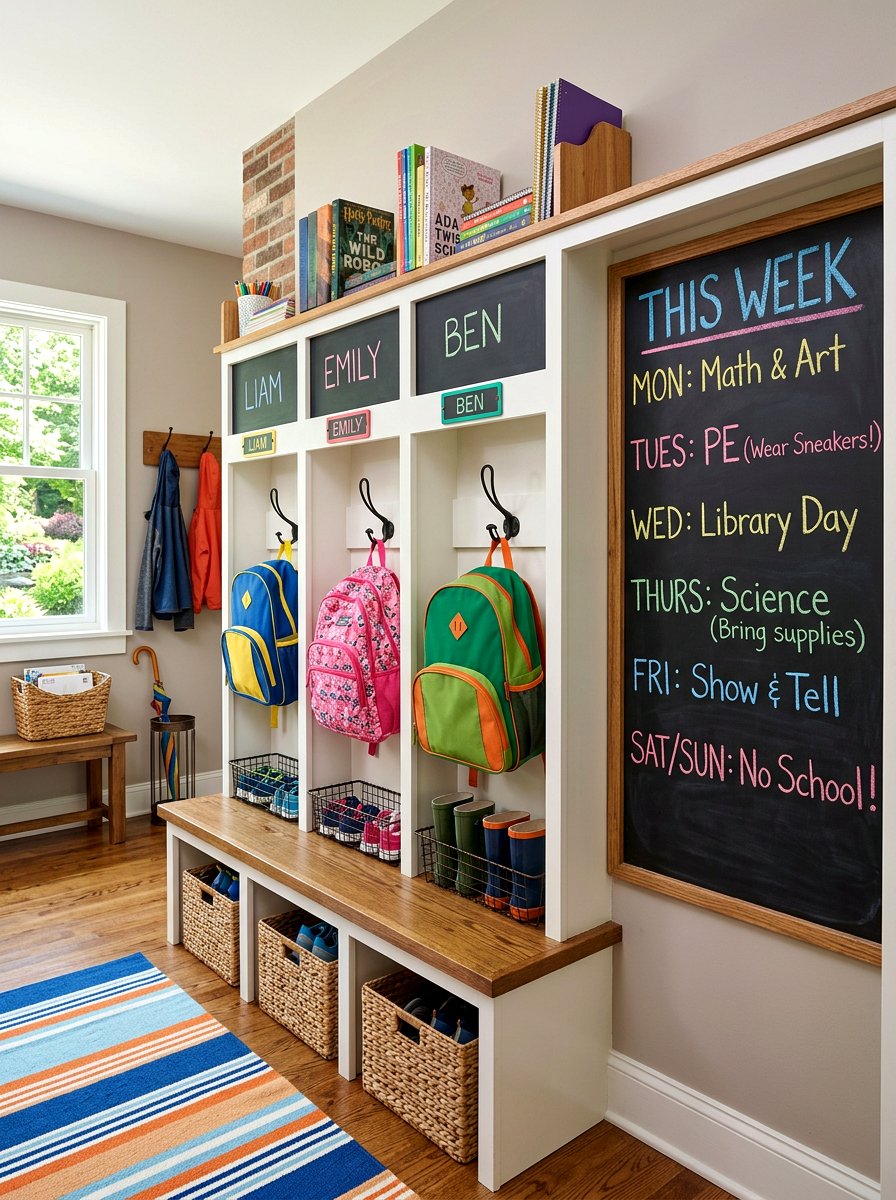 School Bag Station - 30 drop zone ideas