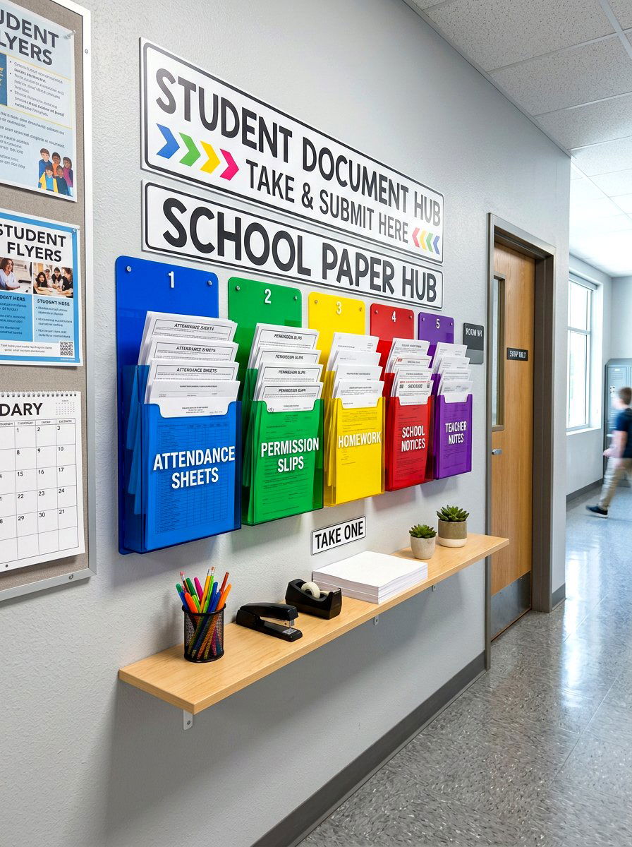 School Paper Station - 30 command center ideas