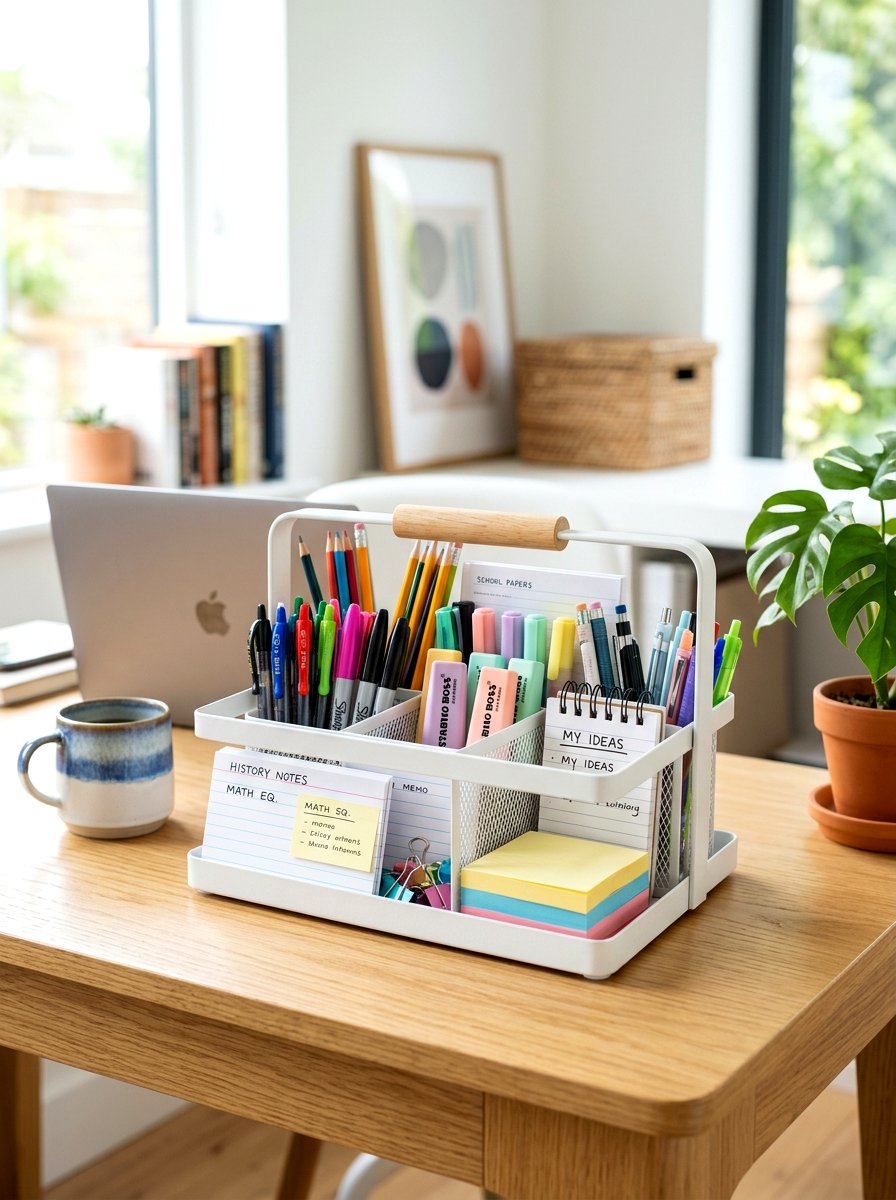 School Supply Caddy - 30 school paper organization ideas