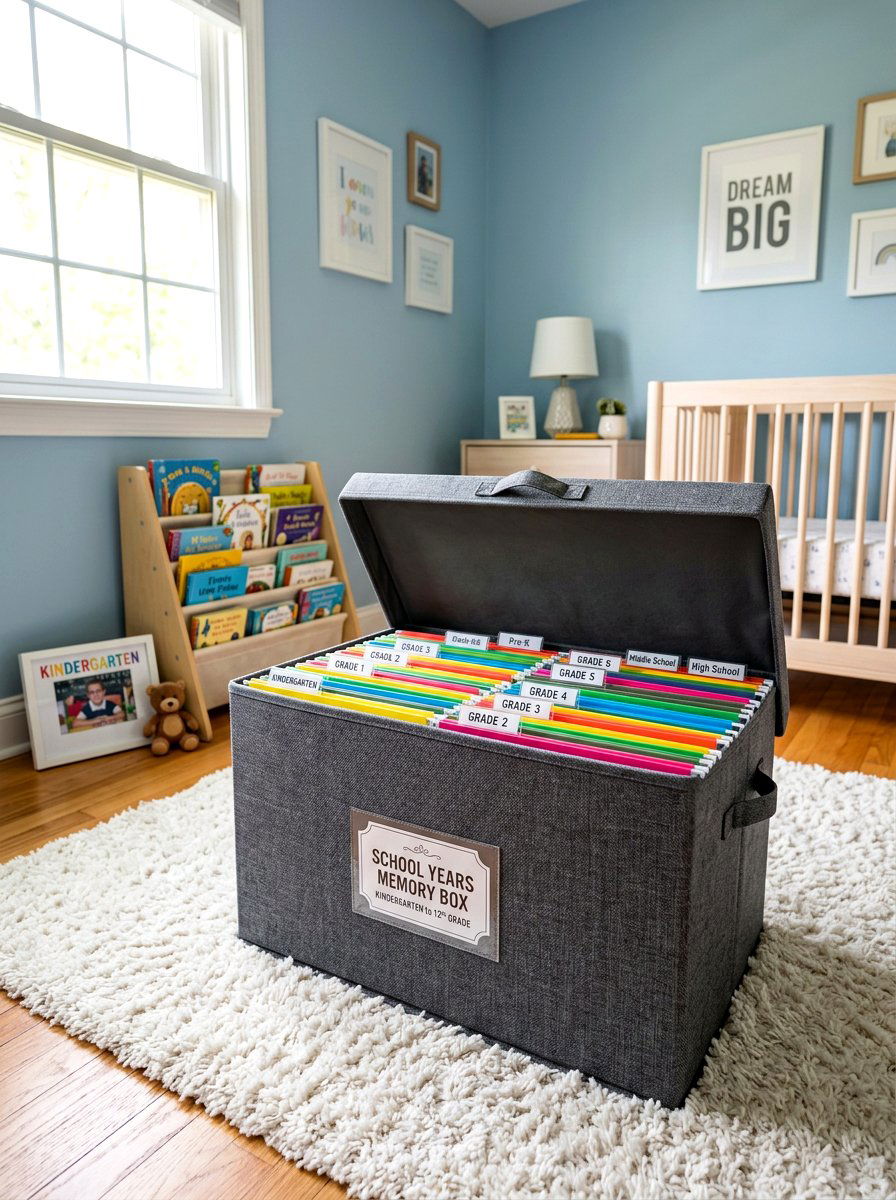 School Years Memory Box - 30 school paper organization ideas