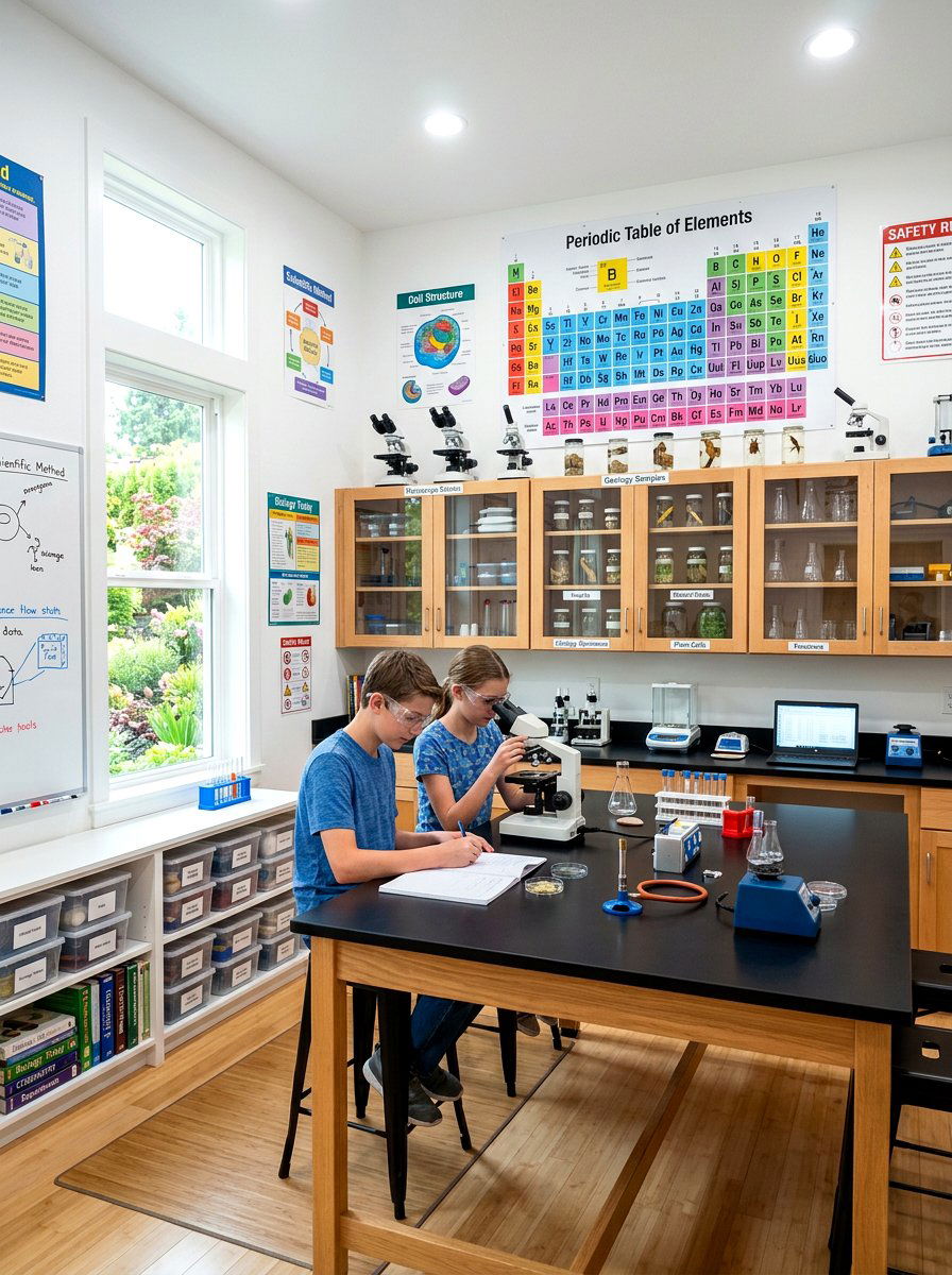 Science Lab Homeschool Room - 30 home schoolroom ideas