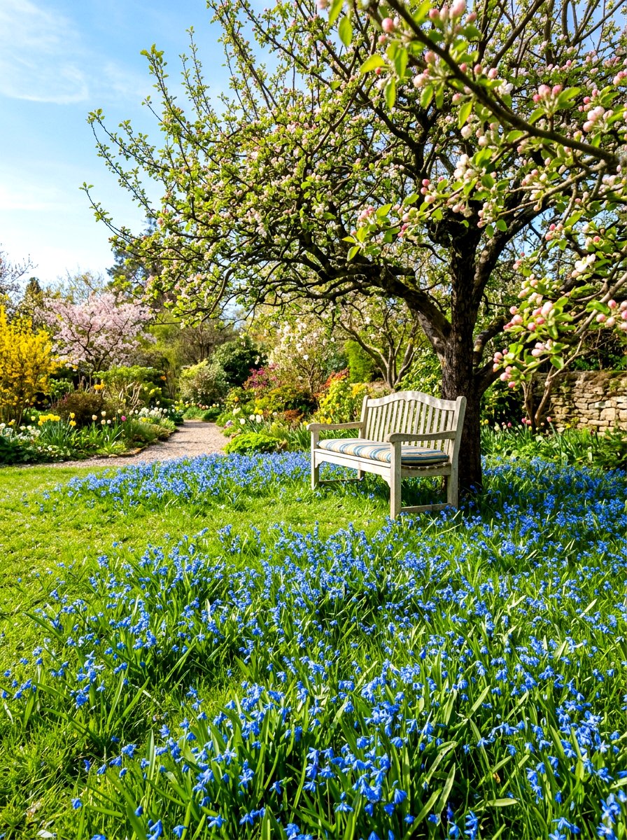 Scilla Lawn Planting - 30 bulb garden ideas