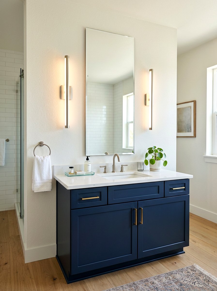 Sconce Light Vanity - 30 tiny powder bath ideas