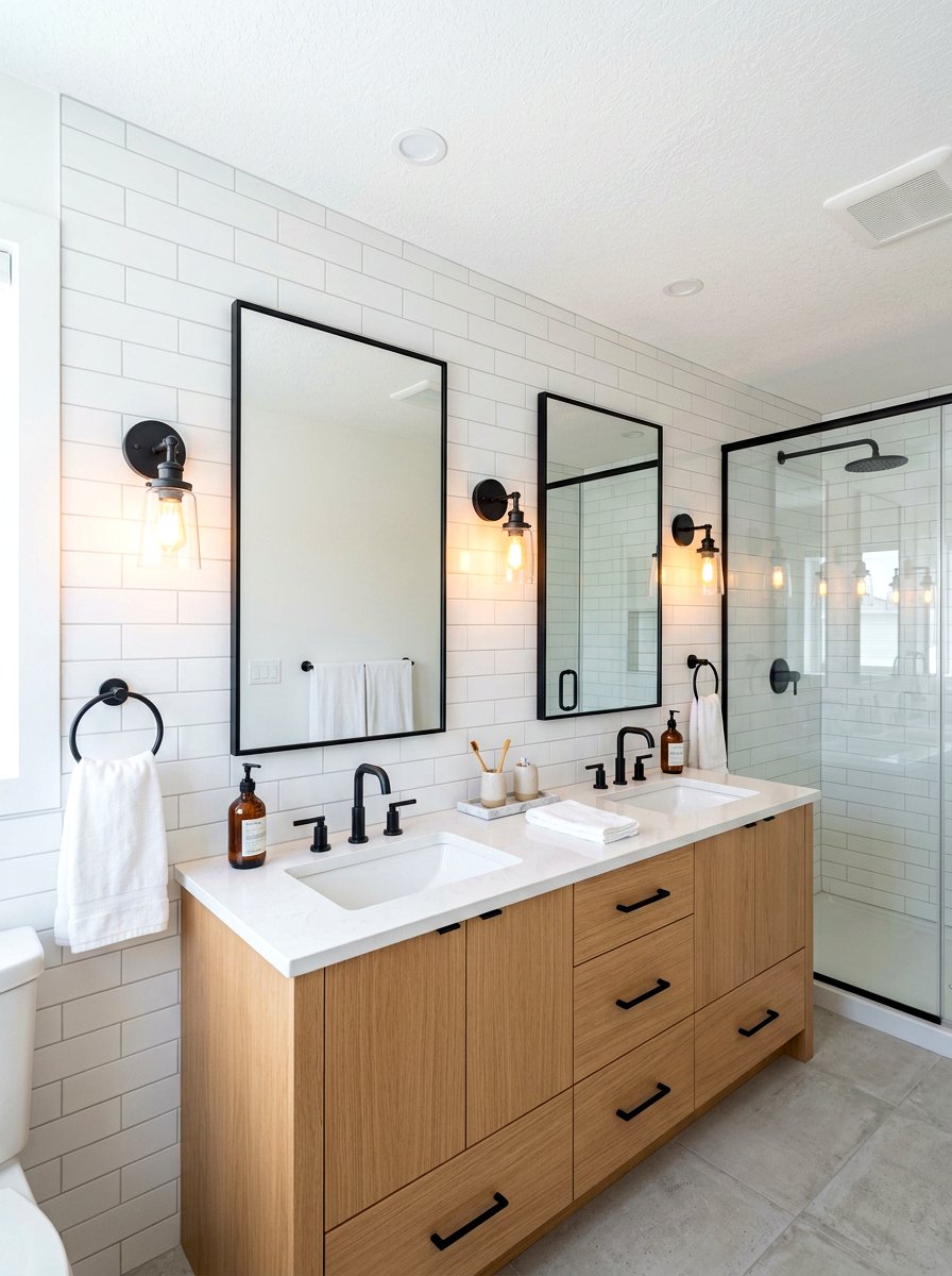 Sconce Lighting Bathroom Design - 30 double vanity ideas