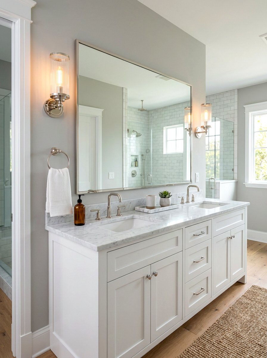 Sconce Lighting Bathroom - 30 Hamptons bathroom ideas