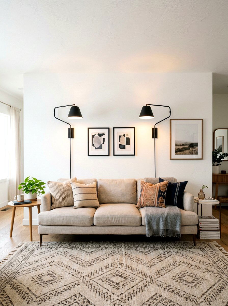 Sconce Wall Lighting - 30 narrow living room ideas