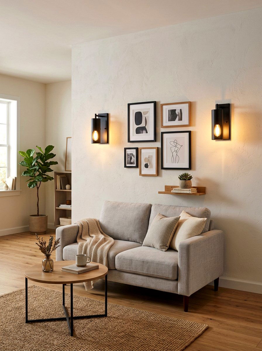Sconce Wall Lighting - 30 small apartment living room ideas