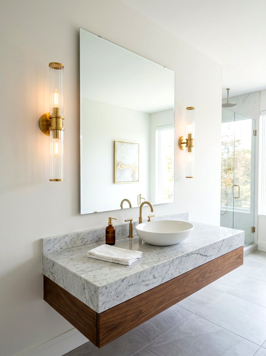 Sconce light bathroom mirror - 30 neo deco bathroom ideas