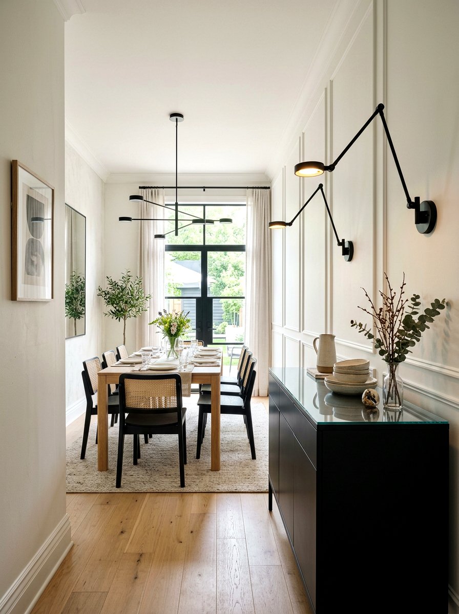 Sconce lighting above dining room sideboard - 30 dining room sideboard styling ideas