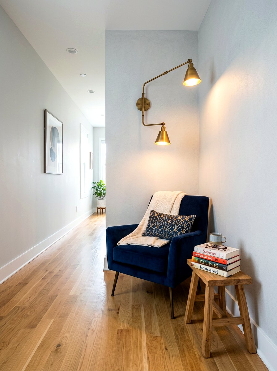 Sconce lighting reading corner - 30 hallway reading nook ideas